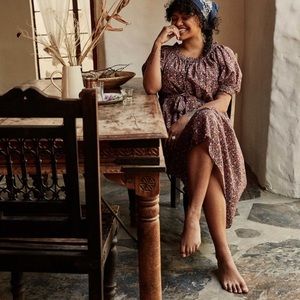 Doen Safflower dress in blue canyon rose - S